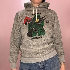 Vintage 80s print grey hoodie size sm